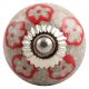 Red Embossed Tiny Flower Crackle Ceramic Drawer Knob Online
